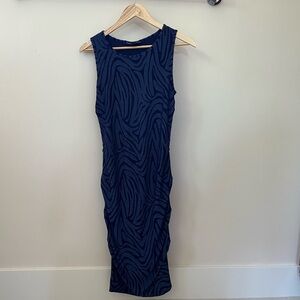 A Pea in the Pod Sleeveless Black and Blue Midi Dress